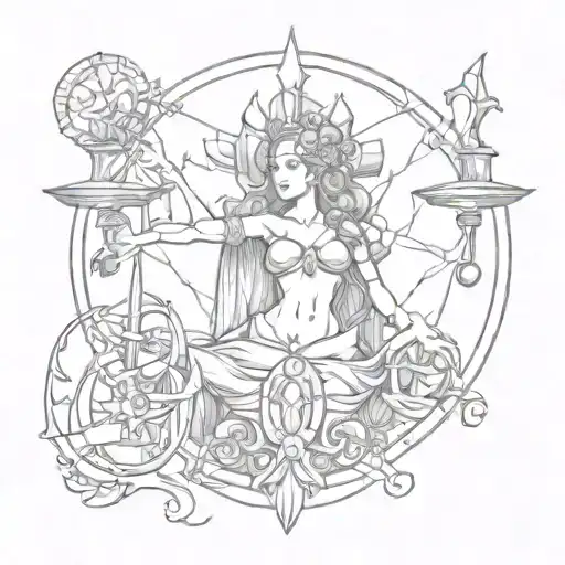 goddess themis tattoo design idea