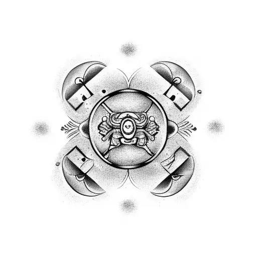 Gemini tattoo with yin yang symbol  tattoo design idea