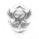 minimal style , family crest meaning power and knowledge tattoo design idea