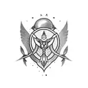 minimal style , family crest meaning power and knowledge tattoo design idea