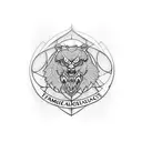 minimal style , family crest meaning power and knowledge tattoo design idea