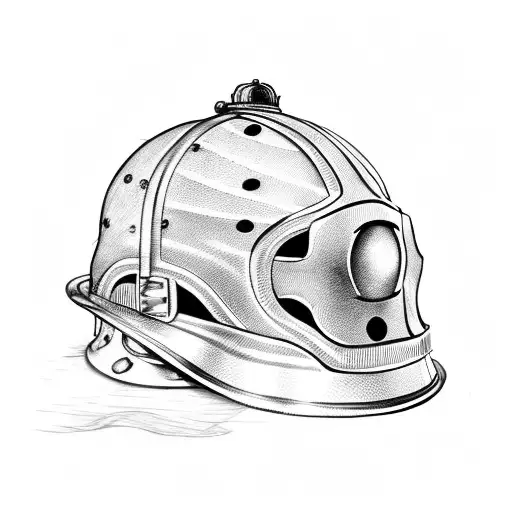 Firefighter helmet with a cross and Roman numerals 13 and 11 tattoo design idea