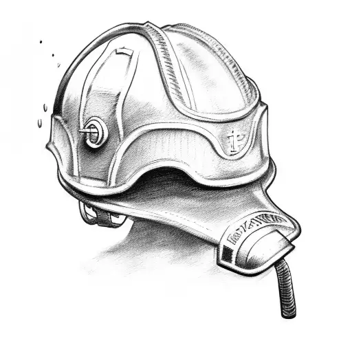 Firefighter helmet with a cross and Roman numerals 13 and 27 tattoo design idea