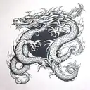 wrap around arm two dragons fighting each other Each mirror tattoo design idea