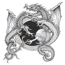 wrap around arm two dragons fighting each other Each mirror tattoo design idea