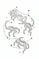 leo and scorpio constellation tattoo design idea