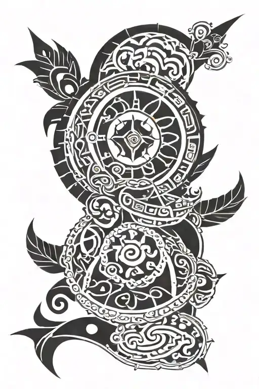 romanian symbols and folclore tattoo design idea