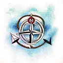 anchor with compass tattoo design idea