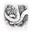 lion and elephant tattoo design idea