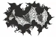 3 simple bat silhouettes flying tattoo design idea