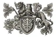 Scotland, coat of arms and Austria code of arms tattoo design idea