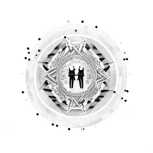 A dotwork tattoo of a vinyl record with the album covers of The Smiths, Oasis, and Arctic Monkeys merging together tattoo design idea