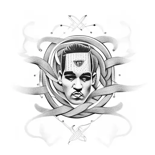 Smiths lyrics intertwined with football imagery tattoo design idea