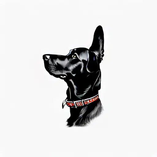 a black labrador retriever tattoo design idea