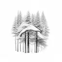 Forest with animals tattoo design idea