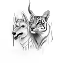 Forest with animals tattoo design idea