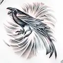 Crow pebble tattoo design idea