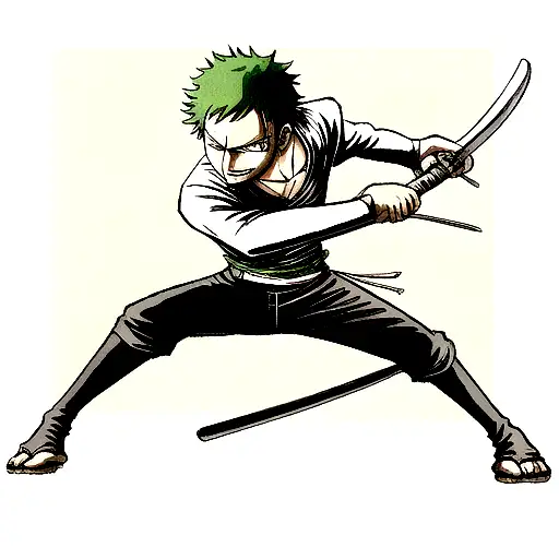 The three swords Zoro from One Piece uses tattoo design idea
