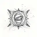 pisces sign with the word reveuse and pisces. star constellation  tattoo design idea