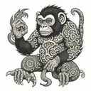 Fire monkey tattoo design idea