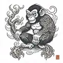 Fire monkey tattoo design idea