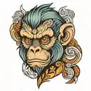 Fire monkey tattoo design idea