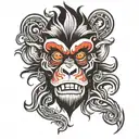 Fire monkey tattoo design idea