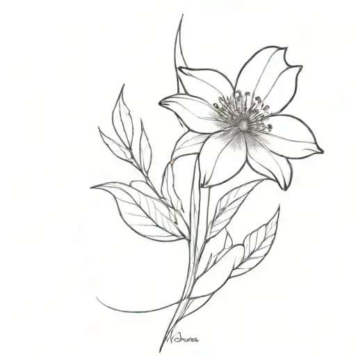 A minimalist tattoo design featuring a delicate flower intertwined with the sleek lines of a Formula 1 car, symbolizing the harmony between nature and speed tattoo design idea