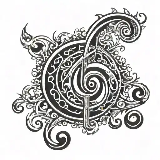 bass clef in def leppard font tattoo design idea