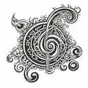 bass clef in def leppard font tattoo design idea