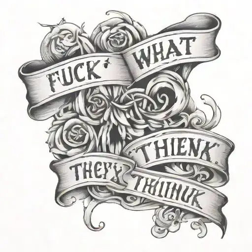 words "fuck what they think" tattoo design idea