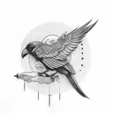 A crow who is about to commit suicide tattoo design idea