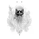 A crow who is about to commit suicide tattoo design idea