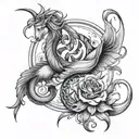 Capricorn and Pisces combined tattoo design idea