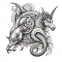 Capricorn and Pisces combined tattoo design idea
