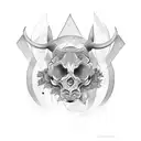 cráneo de toro tattoo design idea