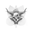 cráneo de toro tattoo design idea