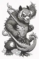 Kun foo panda as the dragon warrior wielding tattoo design idea