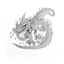 five little dragons  tattoo design idea