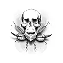 Insect with skull tattoo design idea