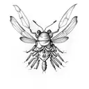 Insect with skull tattoo design idea
