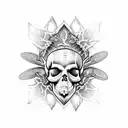 Insect with skull tattoo design idea