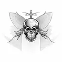 Insect with skull tattoo design idea