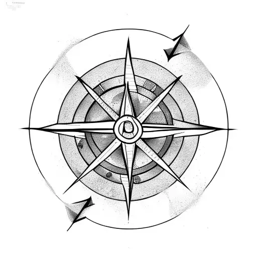 arrow with compass tattoo design idea