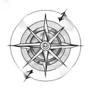 arrow with compass tattoo design idea
