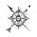arrow with compass tattoo design idea