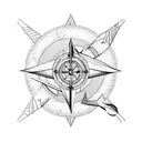 arrow with compass tattoo design idea