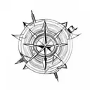 arrow with compass tattoo design idea