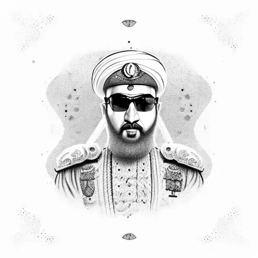 an Iranian Persepolis soldier with a lost eye tattoo design idea