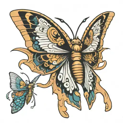 traditional style tattoo moth  tattoo design idea